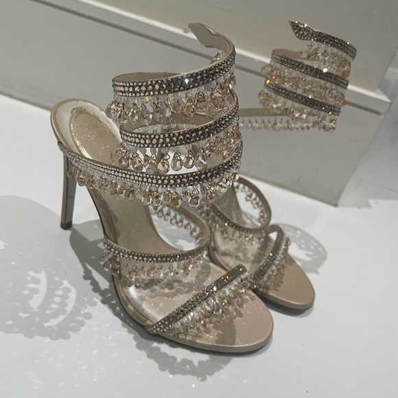 Renee Caovilla Chandelier Crystal-Embellished Wrap Sandals - Picture 4 of 7